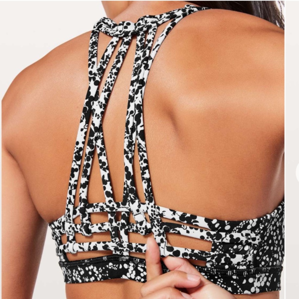 Lululemon Slide With Me Bra Chirasu Black / Chirakasu Alpine White - Picture 2 of 8